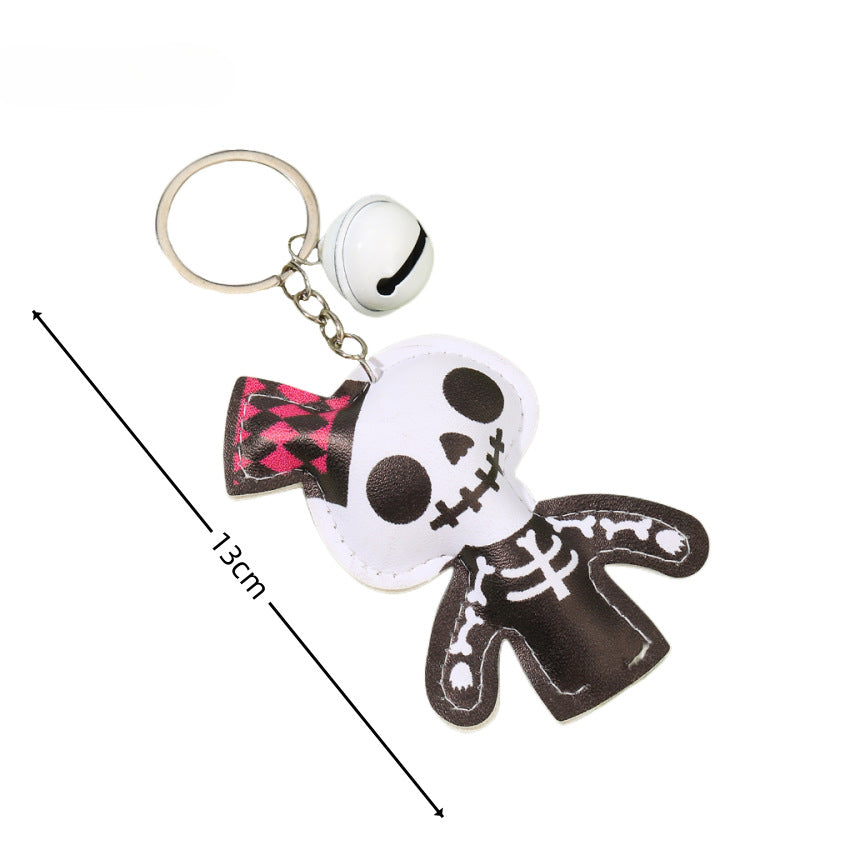 Wholesale Halloween PU Skull Keychain
